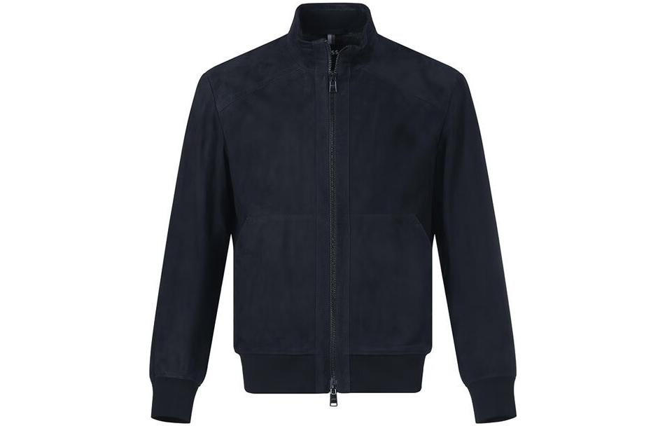 HUGO BOSS Solid Color Turtleneck Long-Sleeve Jacket 50469845-404