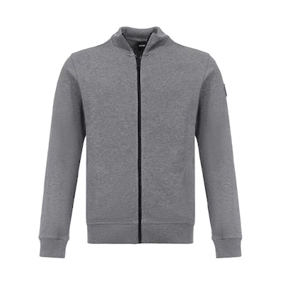 HUGO BOSS Solid Color Zip-Up Jacket Light Gray 50426622-051