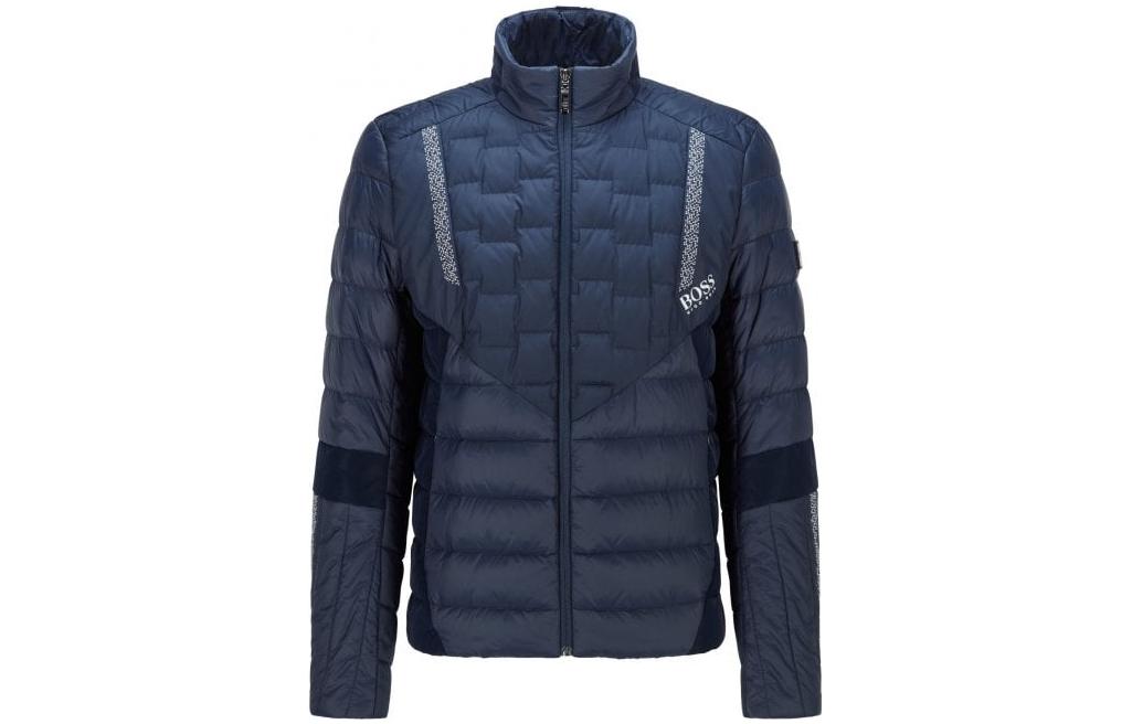 HUGO BOSS Solid Color Zip-Up Puffer Jacket Blue 50454958-410
