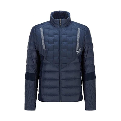 HUGO BOSS Solid Color Zip-Up Puffer Jacket Blue 50454958-410