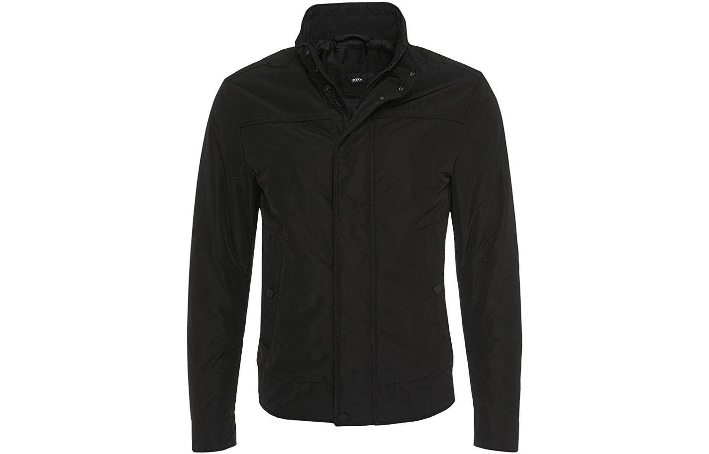 HUGO BOSS Solid Color Zip-Up Stand Collar Long-Sleeve Jacket 50295856-001