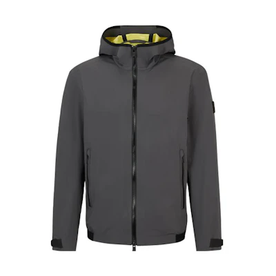 HUGO BOSS Solid Color Zip Hoodie Jacket in Mid Grey 50505175-032