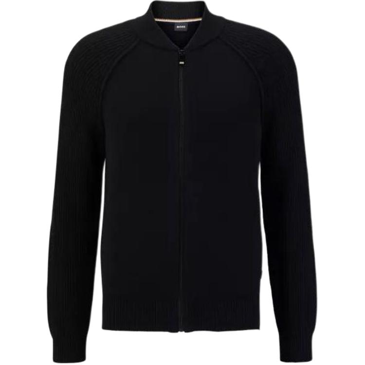 HUGO BOSS Solid Cotton Baseball Collar Long Sleeve Jacket 50489057-001