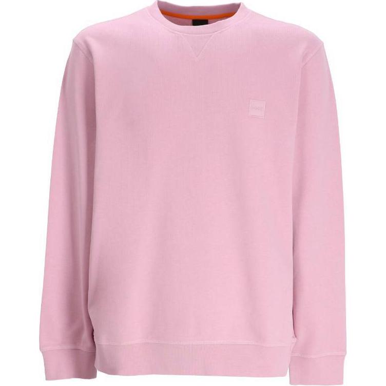 HUGO BOSS Solid Crewneck Slim Fit Pink Long Sleeve Sweatshirt Men 50509323-548