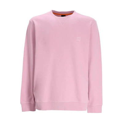 HUGO BOSS Solid Crewneck Slim Fit Pink Long Sleeve Sweatshirt Men 50509323-548