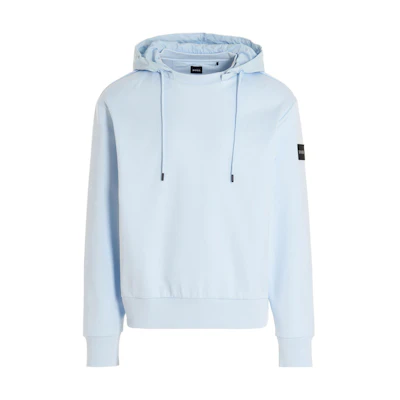 HUGO BOSS Solid Drawstring Pullover Hoodie Blue Men’s Casual Wear 50471723-453