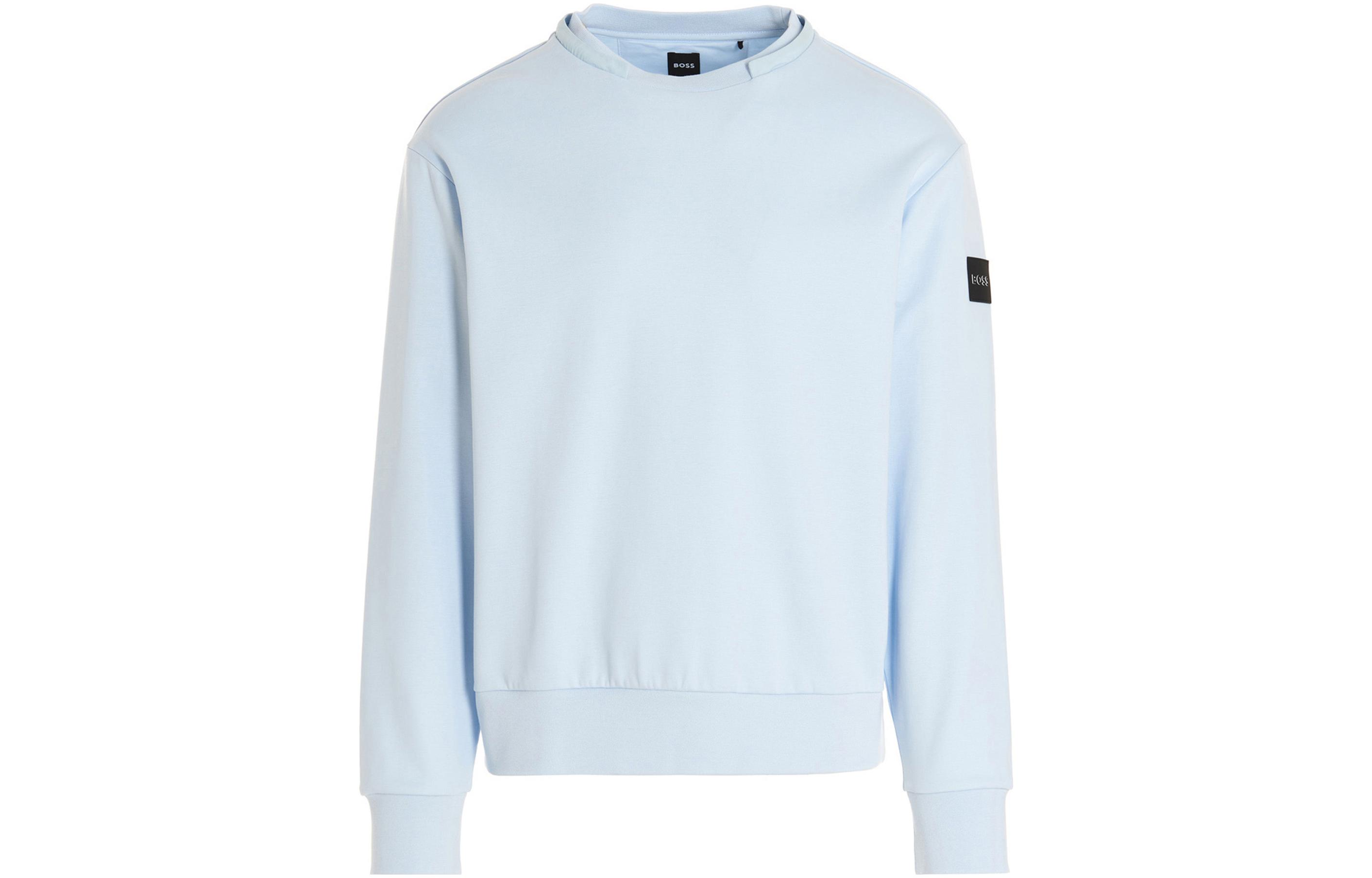 Shop HUGO BOSS Hoodie Biru Polos Drawstring Pria - Pakaian Santai 50471723-453