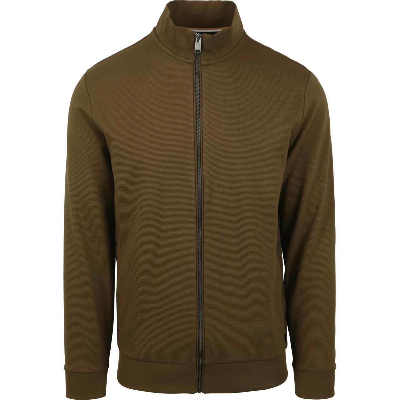 HUGO BOSS Solid Green Zip-Up Stand Collar Jacket 50490955-361