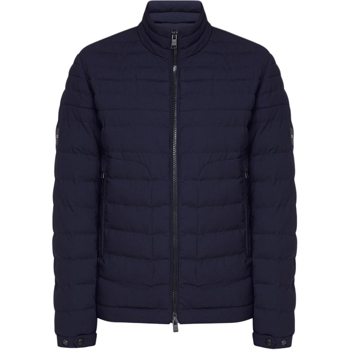 HUGO BOSS Solid High-Neck Zipper Jacket  Navy Blue 50495670-404