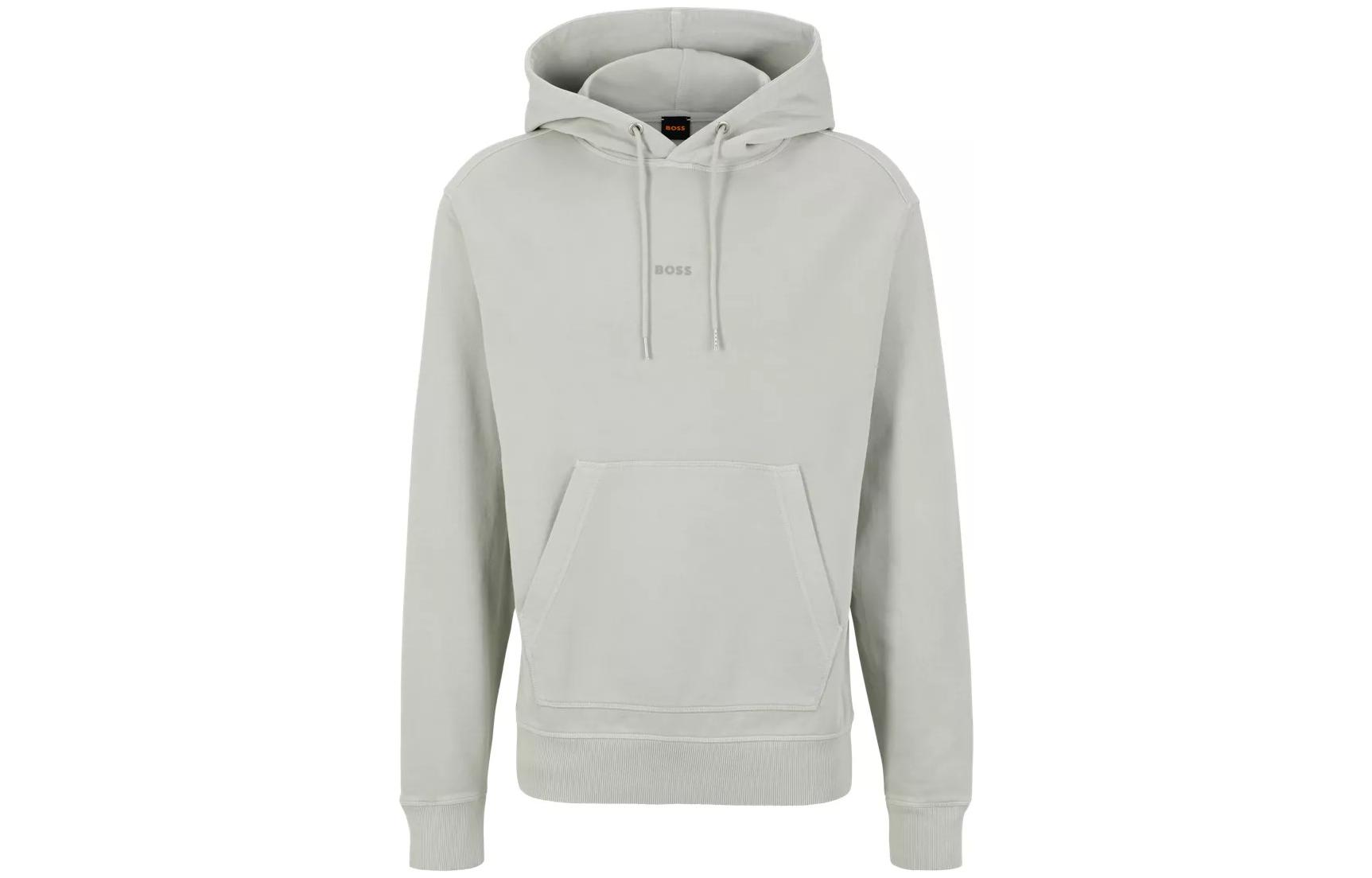 HUGO BOSS Solid Letter Pullover Sweatshirt Light Grey 50472411-056