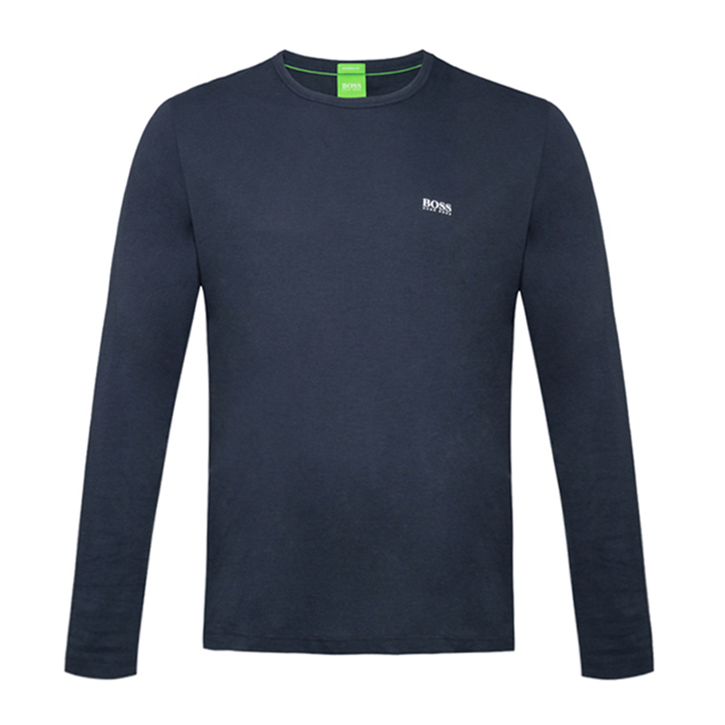 HUGO BOSS Solid Logo Crewneck Long Sleeve Sweatshirt Men’s Navy Blue 50240164-410