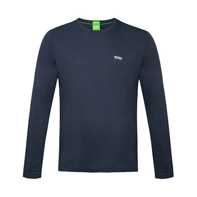 HUGO BOSS Solid Logo Crewneck Long Sleeve Sweatshirt Men’s Navy Blue 50240164-410