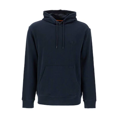 HUGO BOSS Solid Logo Embroidered Hoodie Long Sleeve - Blue 50521513-404