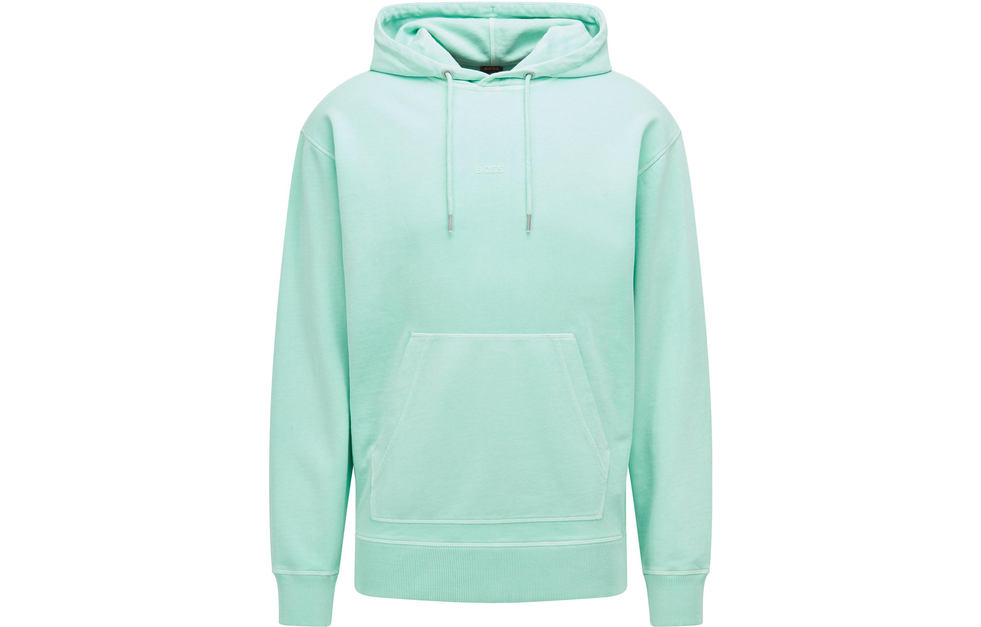 HUGO BOSS Solid Logo Hoodie Green Long Sleeve Pullover 50472411-338