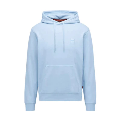 HUGO BOSS Solid Logo Patch Hoodie Light Blue 50468445-487