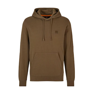 HUGO BOSS Solid Logo Patch Pullover Hoodie Brown () 50468445-308