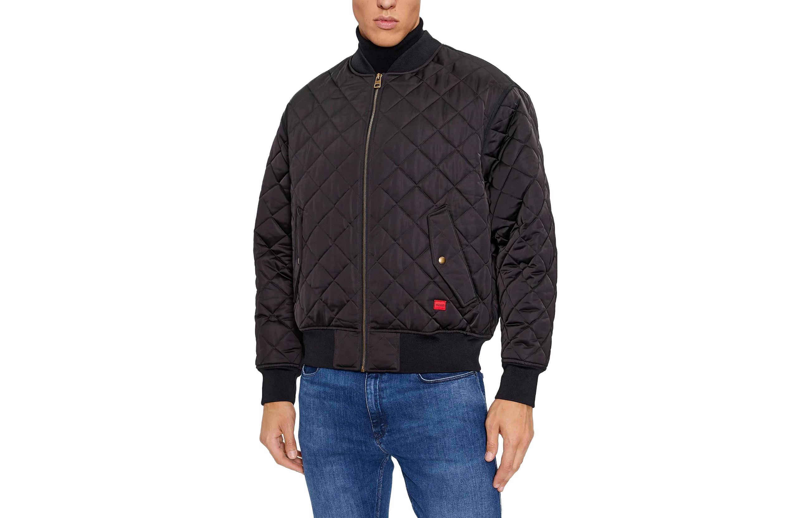 HUGO BOSS Solid Logo Patch Zip-Up Cotton Jacket  Black. 50496402-001 圖 2