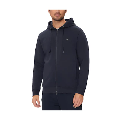 HUGO BOSS Solid Logo Zip-Up Hoodie Jacket Men’s Deep Navy Blue. 50520303-404