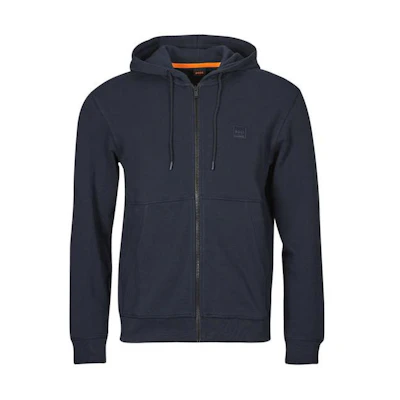 HUGO BOSS Solid Navy Blue Hooded Zip-Up Jacket for Men 50508578-404