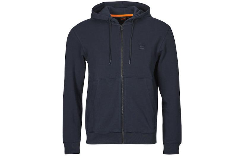 HUGO BOSS Solid Navy Blue Hooded Zip-Up Jacket for Men 50508578-404 圖 2
