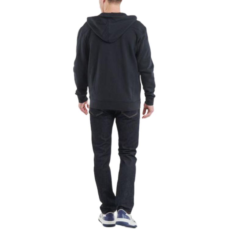 HUGO BOSS Solid Navy Blue Hooded Zip-Up Jacket for Men 50508578-404 圖 4