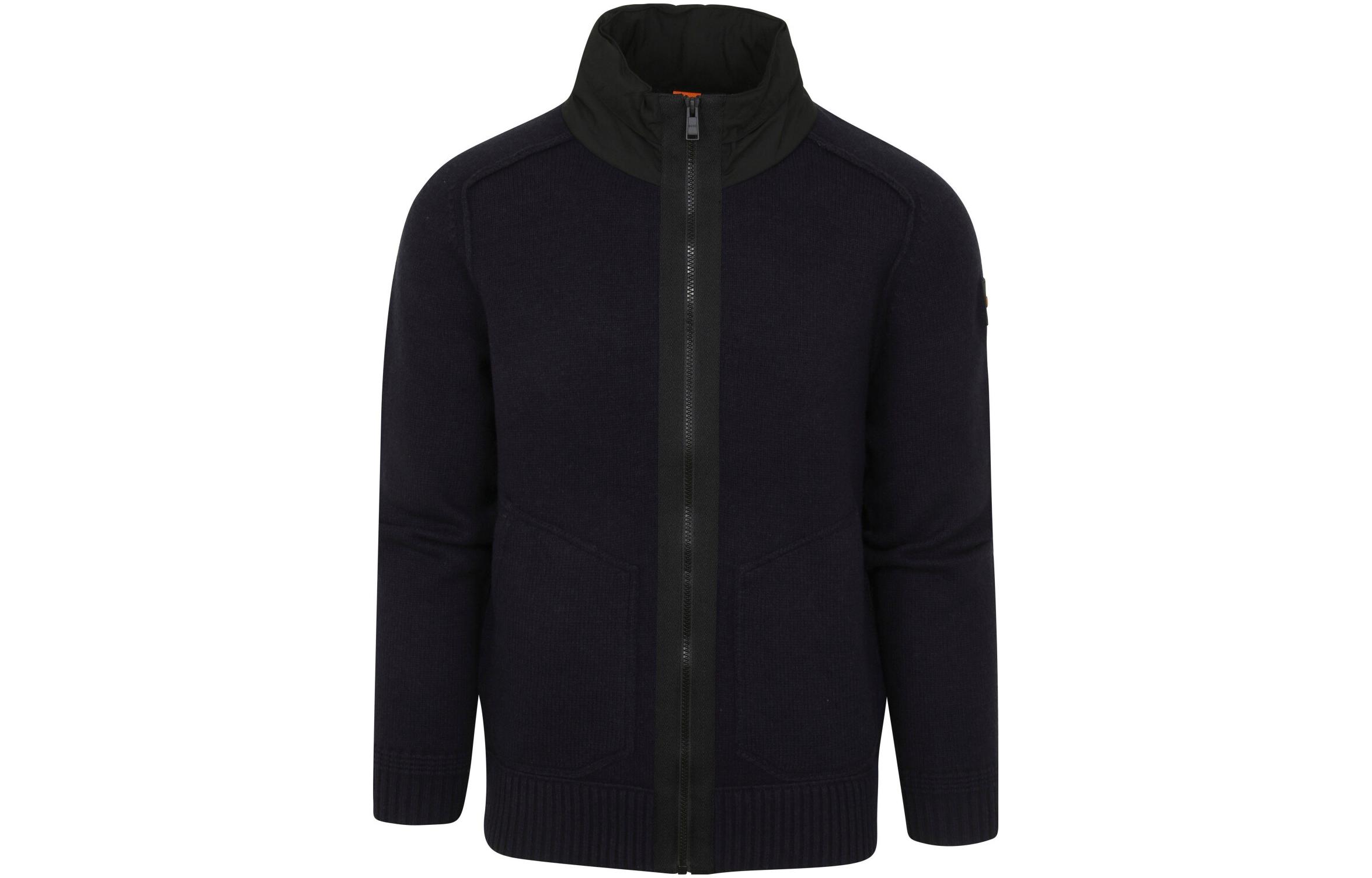 HUGO BOSS Solid Navy Blue Hoodie Casual Jacket for Men 50474899-404