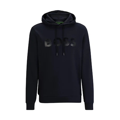 HUGO BOSS Solid Navy Blue Long-Sleeve Casual Hoodie 50510480-402