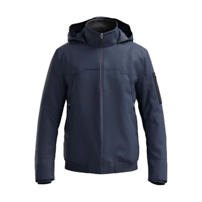HUGO BOSS Solid Navy Blue Slim Fit Hooded Zip Jacket for Men 50497626-402