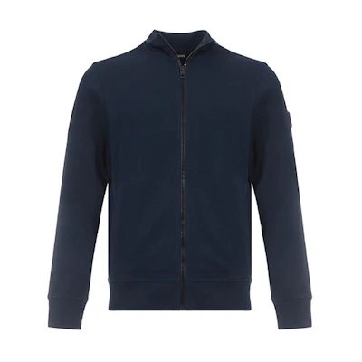 HUGO BOSS Solid Navy Blue Zip-Up Long-Sleeve Jacket 50426622-404