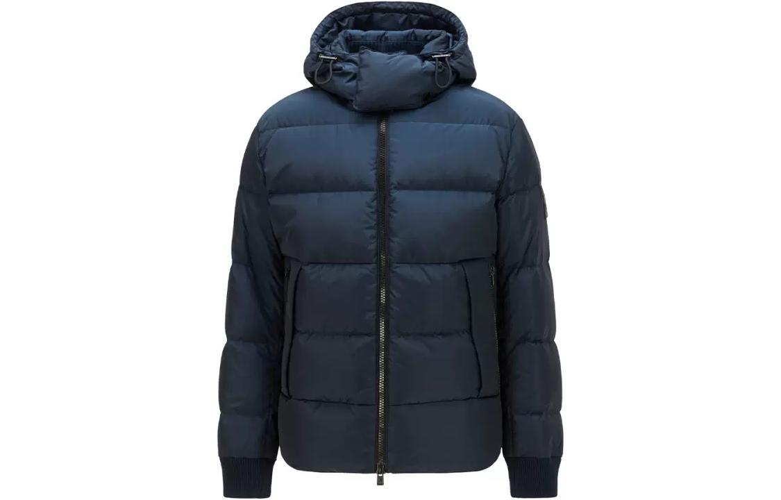 HUGO BOSS Solid Navy Water-Resistant Hooded Jacket 50454576-404