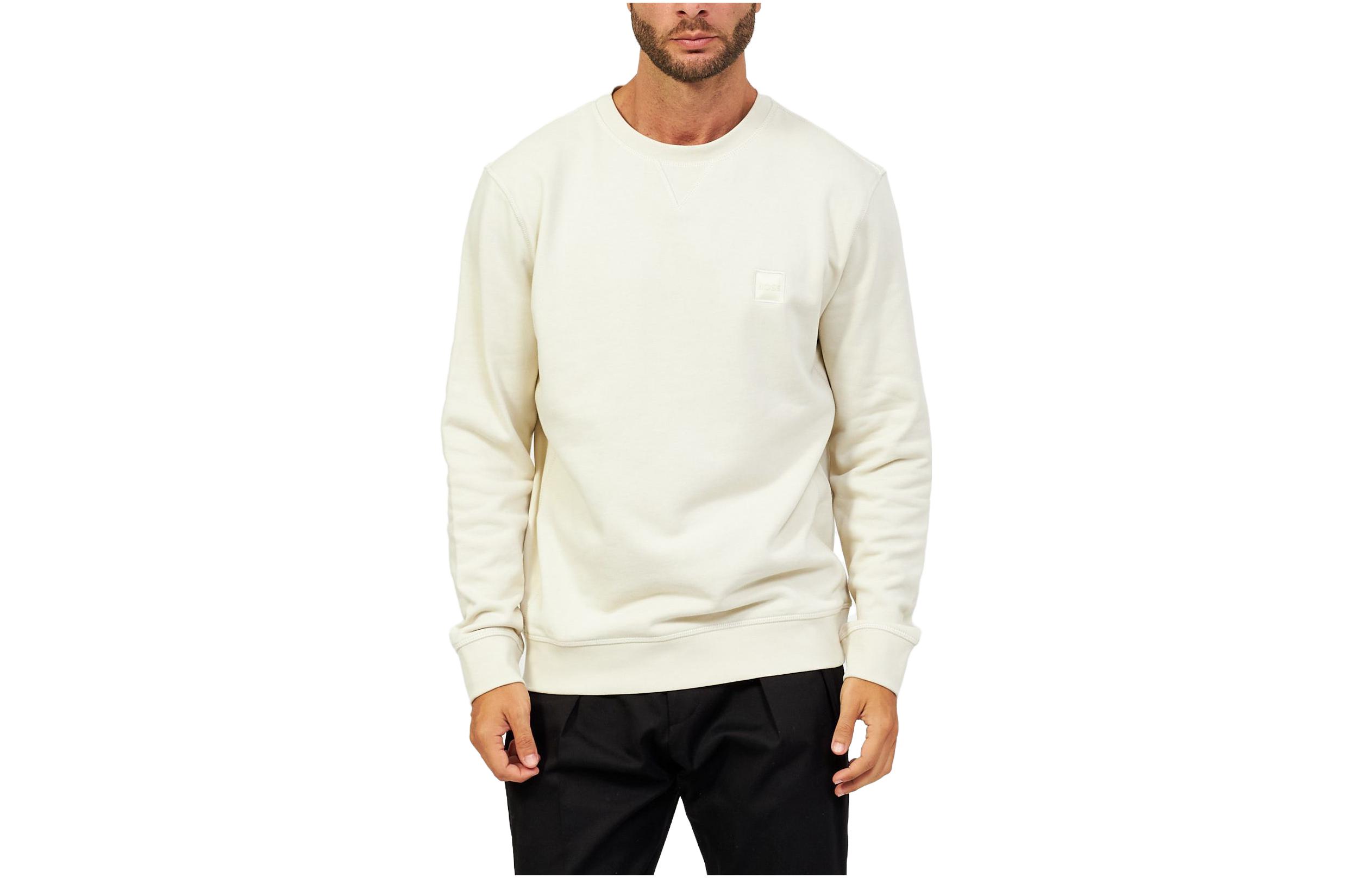 Order HUGO BOSS Sudadera Pullover Cuello Redondo Manga Larga Blanco Roto 50468443-277