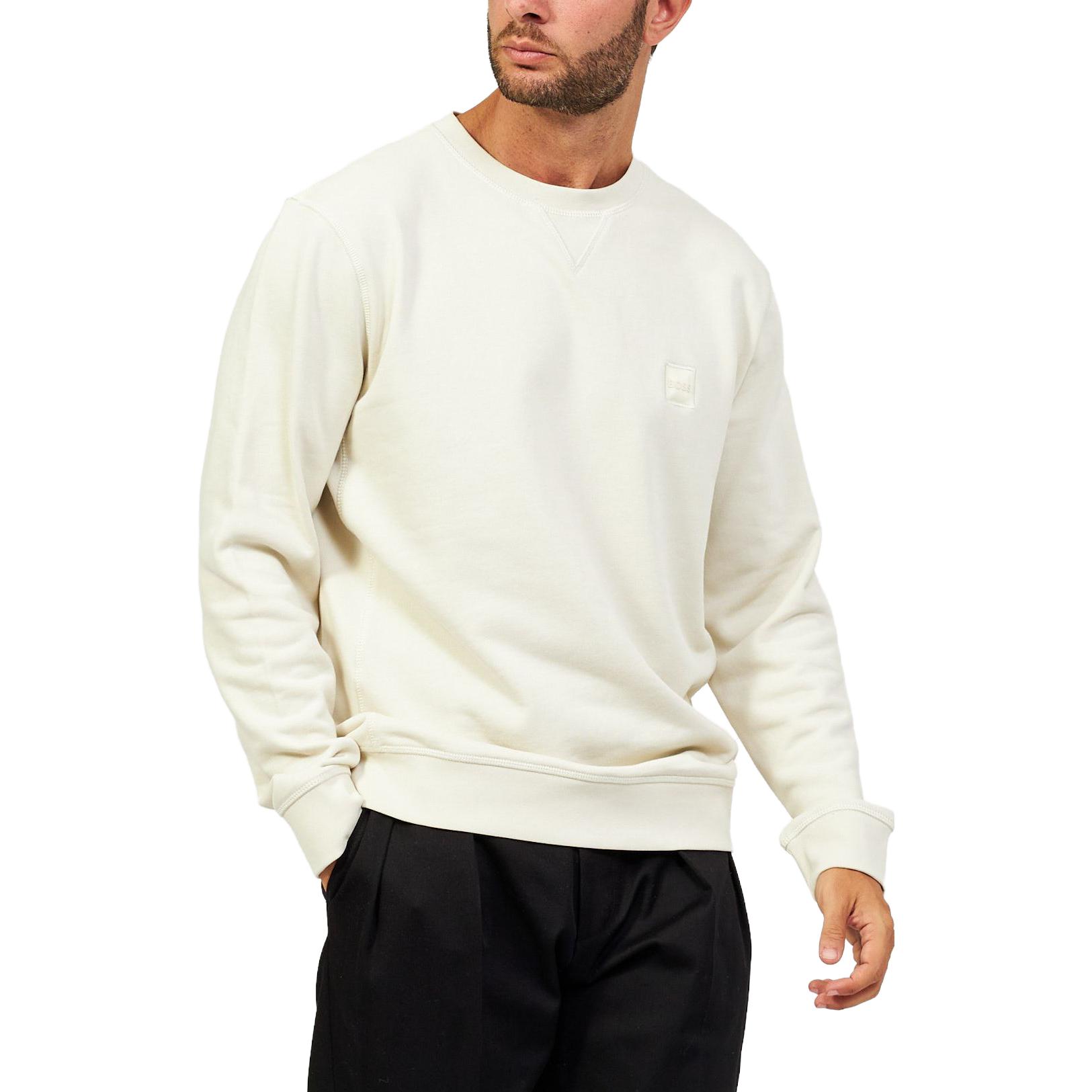 Purchase HUGO BOSS Sudadera Pullover Cuello Redondo Manga Larga Blanco Roto 50468443-277