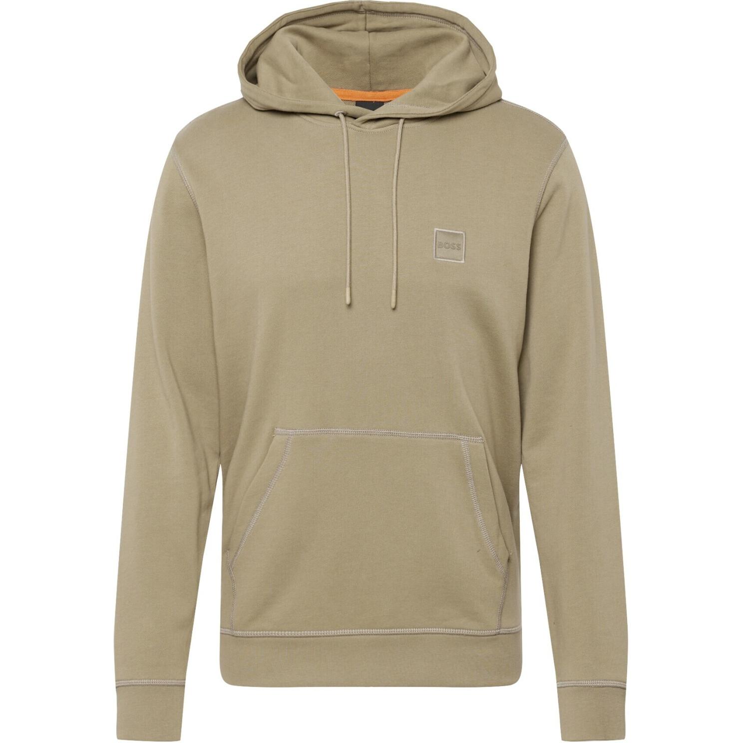 HUGO BOSS Solid Pullover Hoodie Brown Long Sleeve Sweater 50468445-336