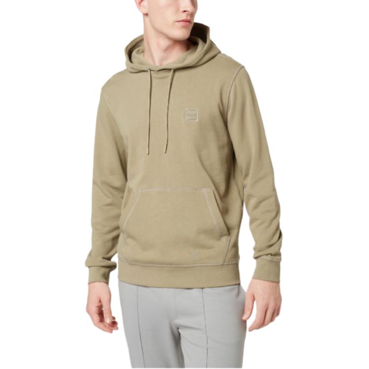 HUGO BOSS Solid Pullover Hoodie Brown Long Sleeve Sweater 50468445-336 圖 4