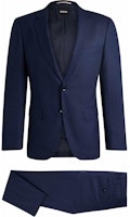 HUGO BOSS Solid Single-Breasted Long-Sleeve Suit for Men - Blue 50521673-404 HUGO BOSS Solid Single-Breasted Long-Sleeve Suit for Men - Blue 50521673-404