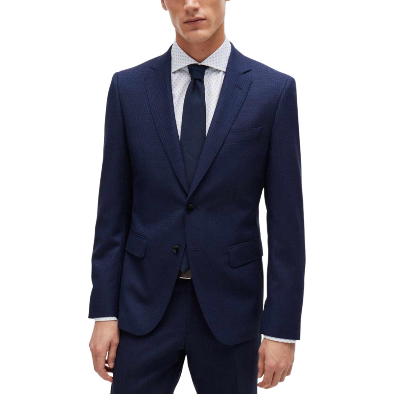 Shop ヒューゴボス メンズスーツ シングルブレスト 長袖 ソリッドブルー 50521673-404