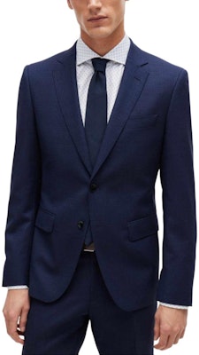 ヒューゴボス メンズスーツ シングルブレスト 長袖 ソリッドブルー 50521673-404 Shop ヒューゴボス メンズスーツ シングルブレスト 長袖 ソリッドブルー 50521673-404