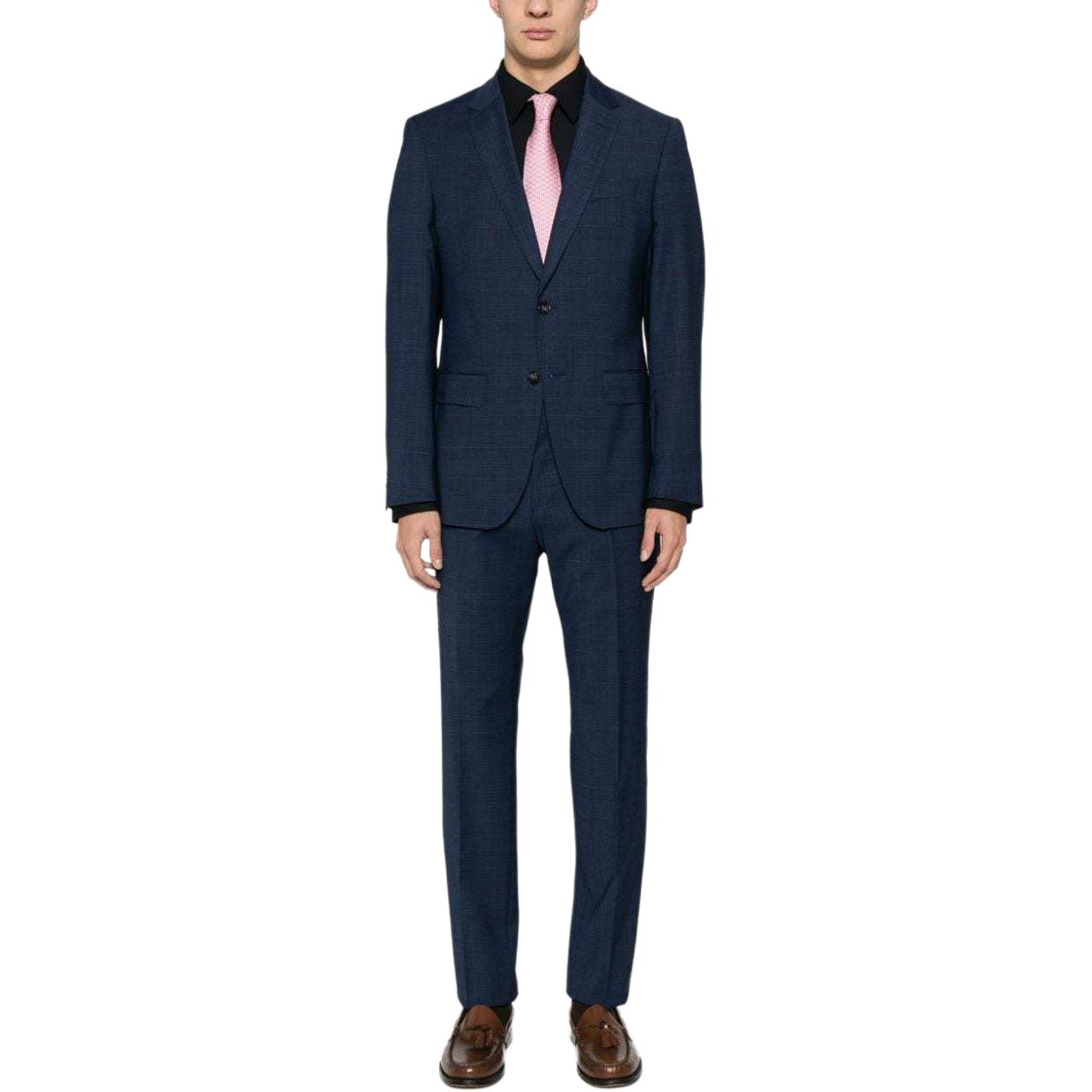 Lookbook ヒューゴボス メンズ ブルー シングルブレスト 長袖 ブレザースーツ 50509479-404