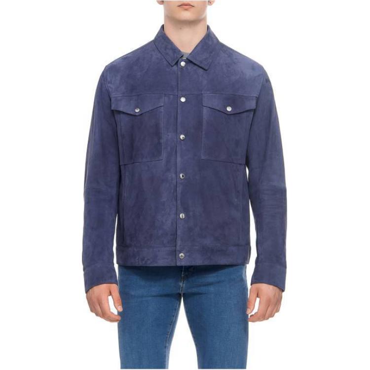HUGO BOSS Solid Single-Breasted Point Collar Jacket - Blue 50493317-475