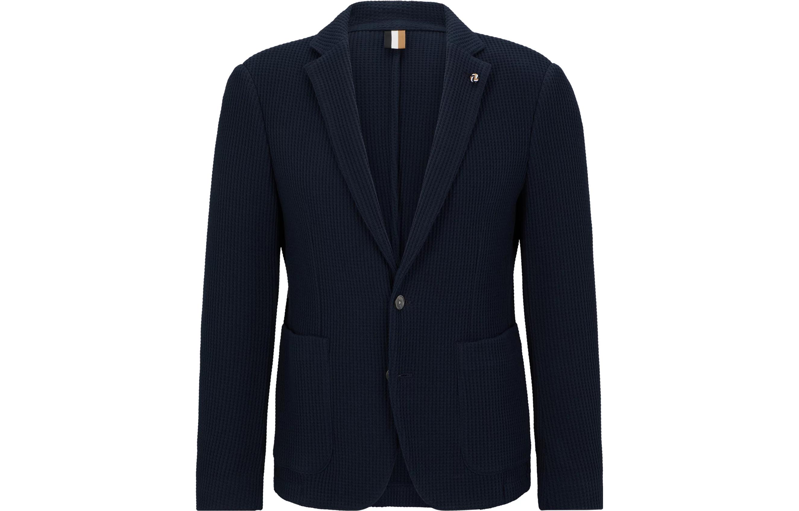 HUGO BOSS Solid Single-Breasted Suit Jacket - Navy Blue 50497270-404