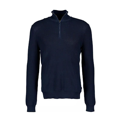 HUGO BOSS Solid Slim-Fit Stand Collar Sweatshirt Navy Blue 50430097-402
