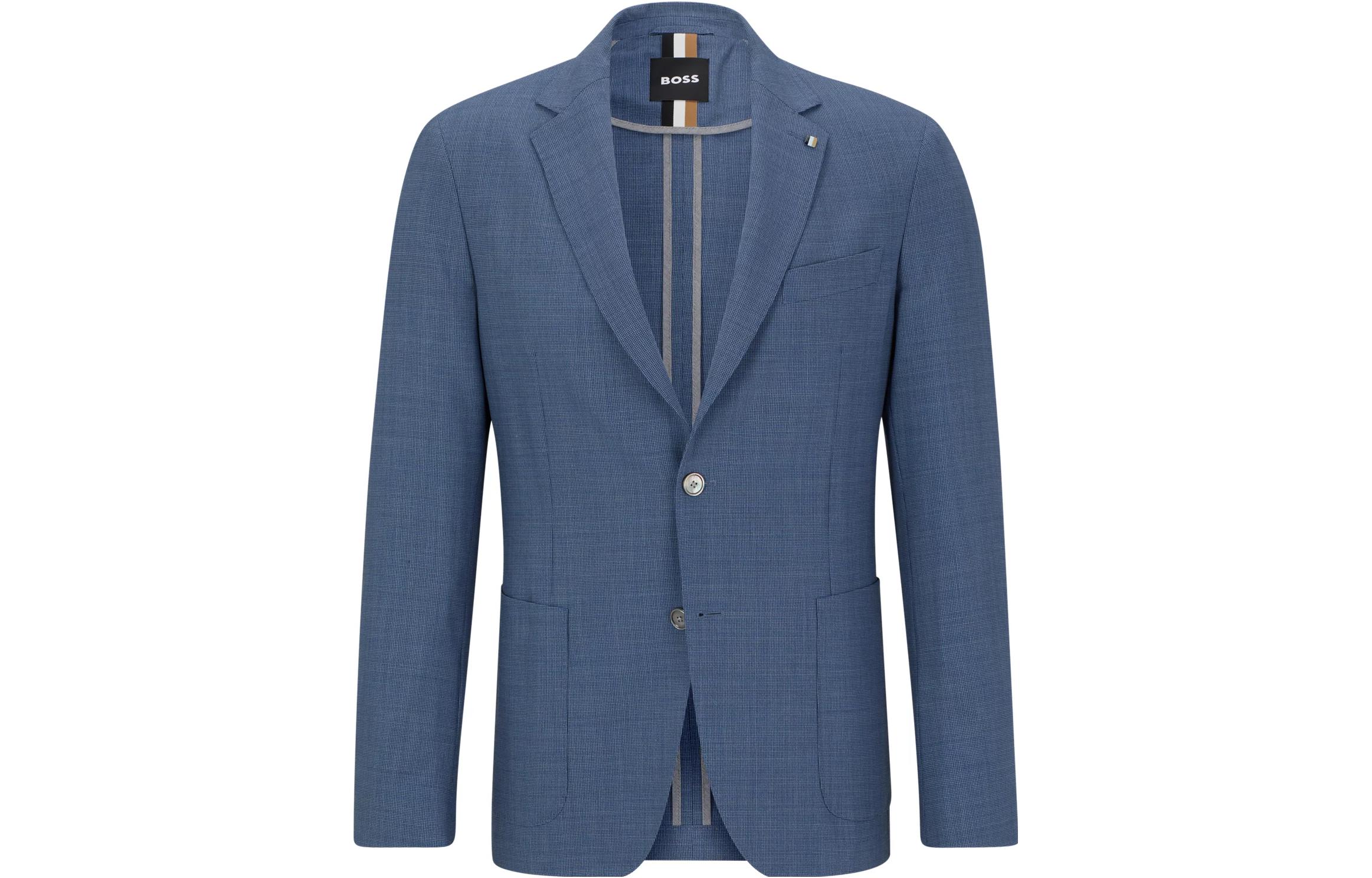 HUGO BOSS Solid Slim-Fit V-Neck Long-Sleeve Jacket 50491032-479