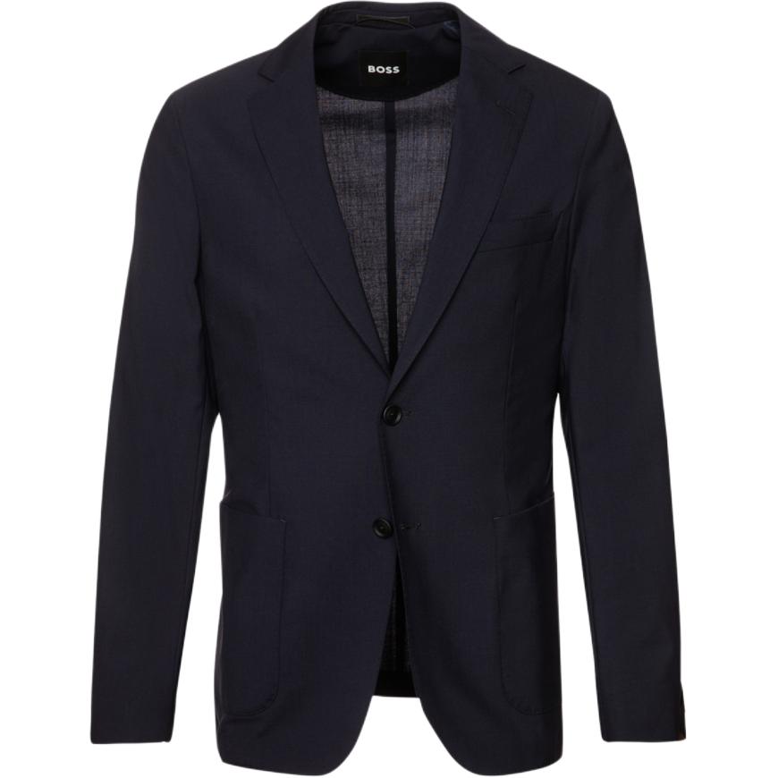 HUGO BOSS Solid Slim Fit Single-Breasted Long Sleeve Navy Jacket 50521547-402