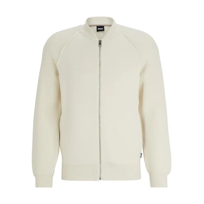 HUGO BOSS Solid Stand Collar Zip Jacket Men’s Off-White 50496939-131