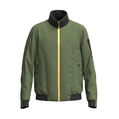 HUGO BOSS Solid Stand Collar Zip Logo Jacket Green Long Sleeve 50499481-379