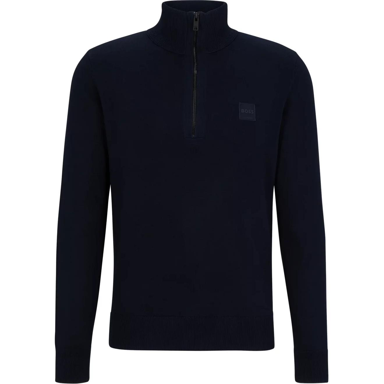 HUGO BOSS Solid Turtleneck Pullover Navy Sweater 50494387-404