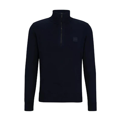 HUGO BOSS Solid Turtleneck Pullover Navy Sweater 50494387-404