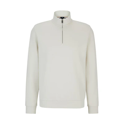 HUGO BOSS Solid White High-Neck Long-Sleeve Sweatshirt 50500328-131