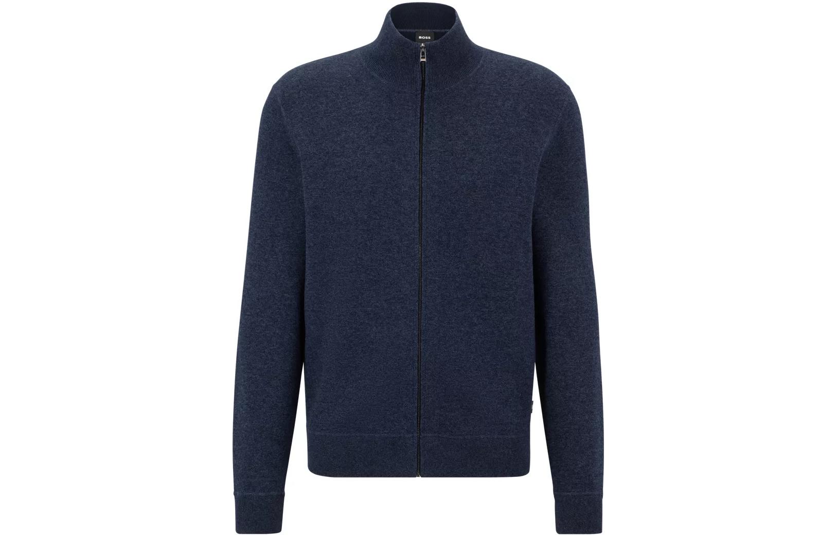 HUGO BOSS Solid Zip-Up High Collar Jacket Blue () 50482285-405
