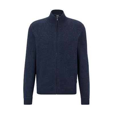 HUGO BOSS Solid Zip-Up High Collar Jacket Blue () 50482285-405